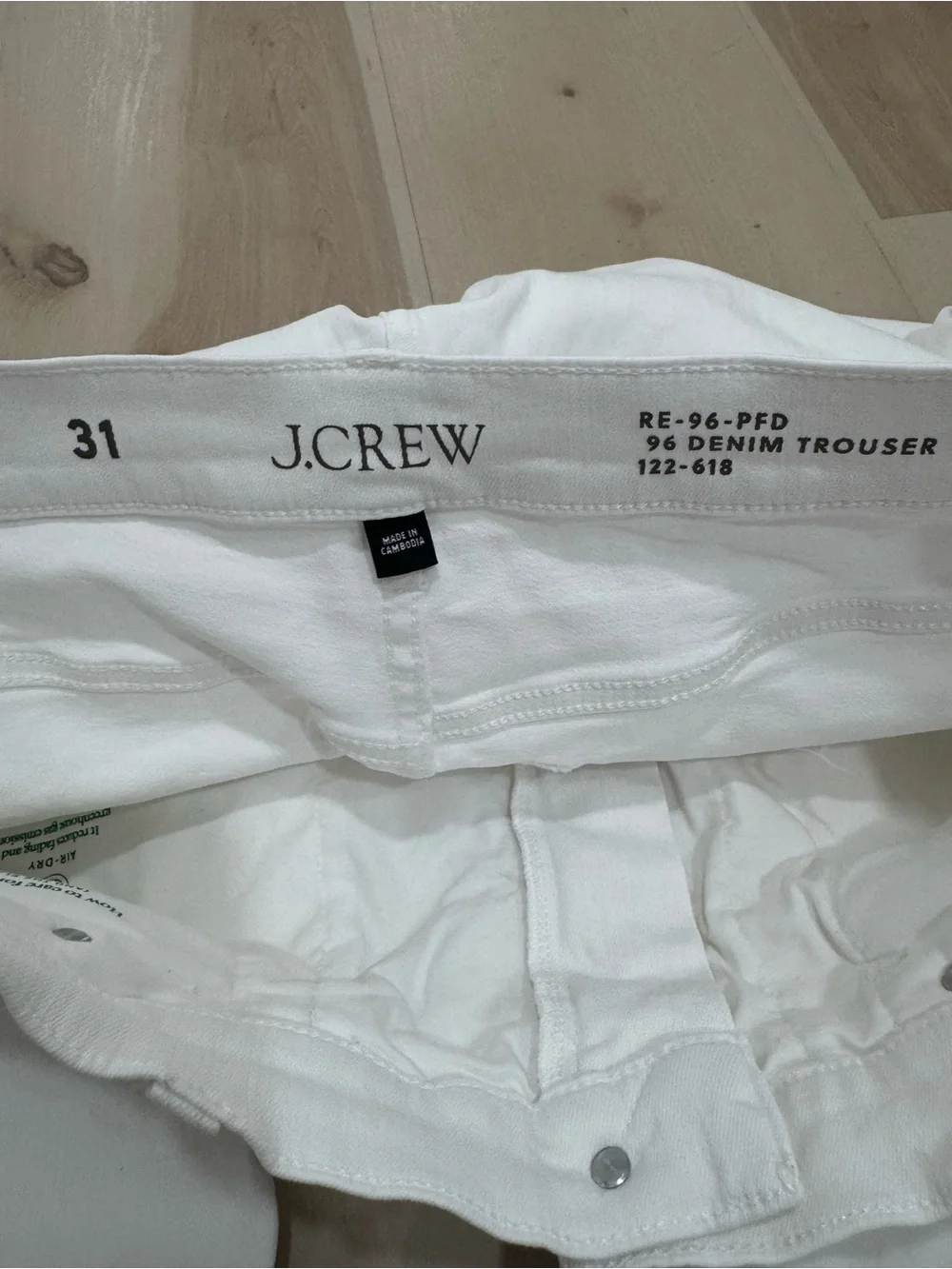 J. Crew High-Rise Wide Leg Denim Trouser Jean White Women's 31 CH679